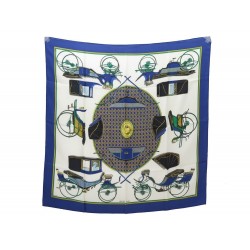FOULARD HERMES LES VOITURES A TRANSFORMATION PERRIERE CARRE 90 SOIE SCARF 385€
