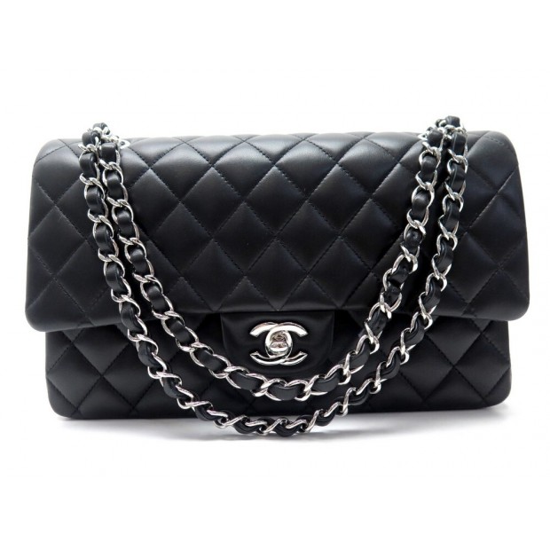 NEUF SAC A MAIN CHANEL TIMELESS CLASSIQUE BANDOULIERE EN CUIR NOIR HANDBAG 6050€