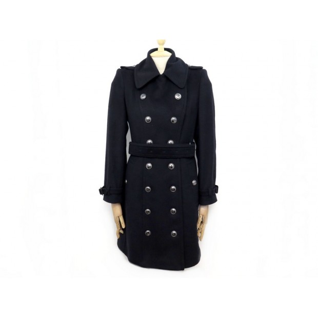 NEUF MANTEAU BURBERRY 3865979 38 M EN LAINE & CACHEMIRE NOIR NEW WOOL COAT 1495€