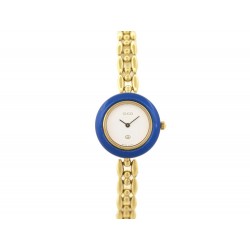 MONTRE GUCCI 26 MM CADRAN BLEU BRACELET PLAQUE OR QUARTZ GOLD PLATED WATCH 800€