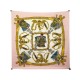 FOULARD HERMES GRAND UNIFORME PAR JOACHIM METZ EN SOIE ROSE PINK SILK SCARF 385€