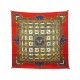 NEUF FOULARD HERMES JOYAUX DE L'ETE ANTOINE DE JACQUELOT SOIE ROUGE SCARF 460€