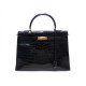 VINTAGE SAC A MAIN HERMES KELLY 35 CUIR DE CROCODILE NOIR LEATHER HANDBAG 32000€