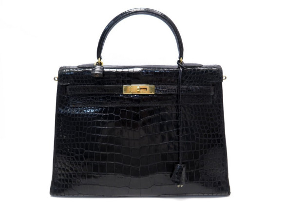  sac a main hermes kelly 35 cuir de crocodile