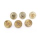 LOT DE 6 BOUTONS CHANEL LOGO CC EN METAL DORE POUR VESTE SET OF GOLDEN BUTTONS