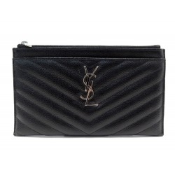 NEUF POCHETTE SAINT LAURENT MONOGRAM BILL POUCH 504922 CUIR GRAIN DE POUDRE 325€