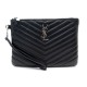 NEUF POCHETTE SAINT LAURENT JOLIE MONOGRAM A5 379039 EN CUIR MATELASSE NOIR 525€