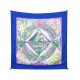 FOULARD HERMES GIVERNY PAR LAURENCE BOURTHOUMIEUX EN SOIE BLEU SILK SCARF 385€