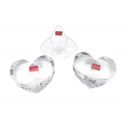 NEUF LOT DE 3 PRESSE PAPIERS BACCARAT COEUR ZINZIN ORCHIDEE CRISTAL + BOITE 580€