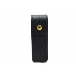 NEUF ETUI HERMES A CHEWING GUM ROUGE A LEVRES CUIR EPSOM NOIR LEATHER CASE 210€