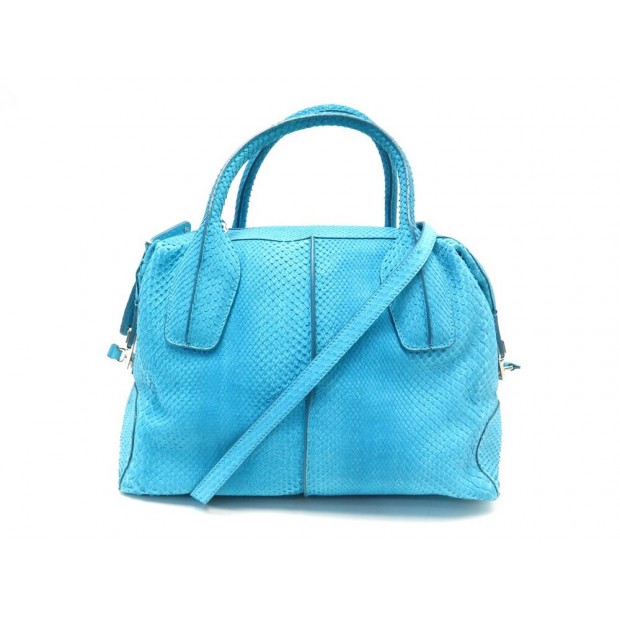 NEUF SAC A MAIN TOD'S JOY BANDOULIERE EN CUIR DE PYTHON TURQUOISE HAND BAG 3500€