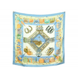 NEUF FOULARD HERMES CHARMES DES PLAGES NORMANDES DUBIGEON CARRE 90 EN SOIE 385€