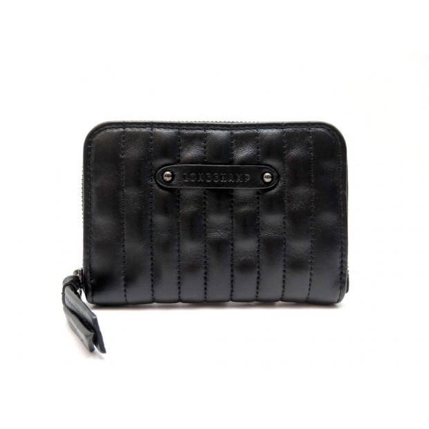 NEUF PORTE MONNAIE LONGCHAMP AMAZONE L3606941001 CUIR NOIR NEW BLACK WALLET 170€