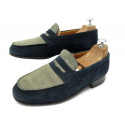 CHAUSSURES JM WESTON 182 5E 39 L 39.5 MOCASSINS DAIM BICOLORE SUEDE LOAFERS 650€