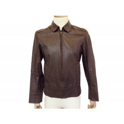 NEUF VESTE DOLCE & GABBANA BLOUSON L US 46 FR CUIR MARRON LEATHER JACKET 2650€