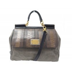 SAC A MAIN DOLCE & GABBANA SICILY GM TOILE DENIM CUIR BANDOULIERE HAND BAG 1500€