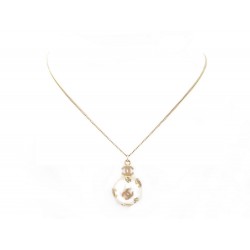 COLLIER CHANEL PENDENTIF PERLE LOGO CC EN METAL DORE 42 CM PEARL NECKLACE 410€