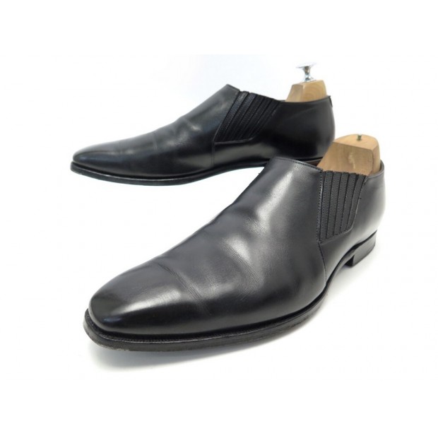 CHAUSSURES CROCKETT & JONES CLYDE MOCASSINS 8.5E 42 EN CUIR NOIR LOAFERS 570€