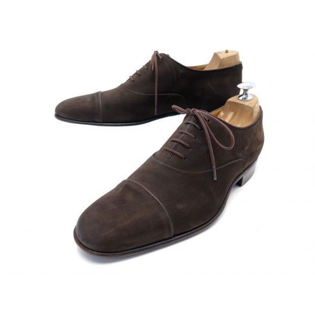 CHAUSSURES JM WESTON RICHELIEU BOUT DROIT 480 6D 40 CUIR SUEDE MARRON SHOES 770€