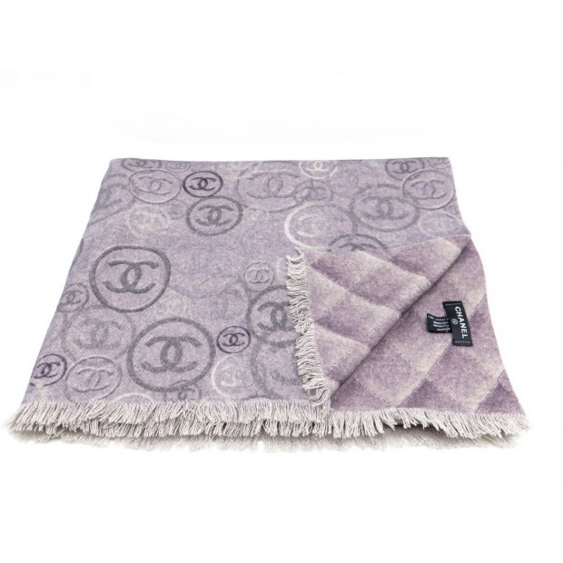 chale chanel logo cc en cachemire foulard