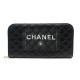 NEUF SAC A MAIN CHANEL POCHETTE EN CUIR MATELASSE NOIR LEATHER BAG POUCH 2600€