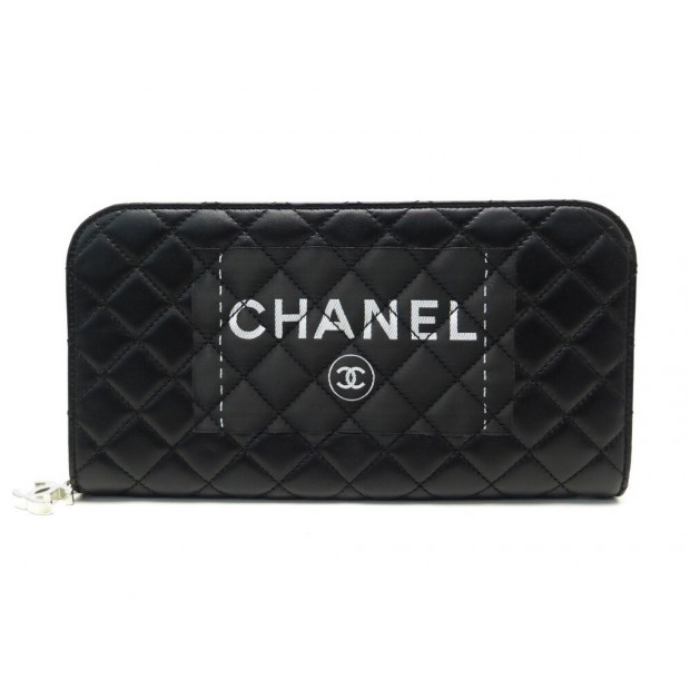 NEUF SAC A MAIN CHANEL POCHETTE EN CUIR MATELASSE NOIR LEATHER BAG POUCH 2600€