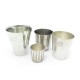 LOT DE 4 TIMBALES HERMES GOBELETS CLOUS DE SELLE EN ETAIN ARGENTE TIN CUPS SET