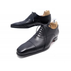 CHAUSSURES SANTONI RICHELIEU BOUT DROIT 15004 5 IT 40 FR CUIR LEATHER SHOES 550€