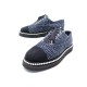NEUF CHAUSSURES CHANEL BASKETS PERLES G32357 38 TWEED BLEU SNEAKERS SHOES 890€