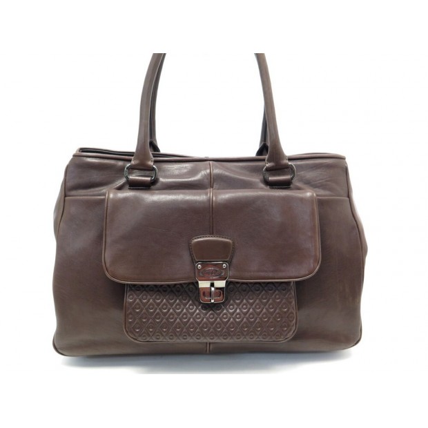 SAC A MAIN TOD'S CABAS 35 CM EN CUIR MARRON BROWN LEATHER HAND TOTE BAG 995€