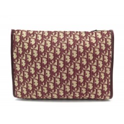 VINTAGE POCHETTE CHRISTIAN DIOR EN TOILE MONOGRAMME OBLIQUE BORDEAUX POUCH 940€