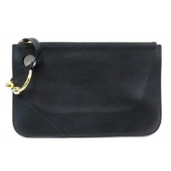 NEUF POCHETTE JW ANDERSON PIERCE CLUTCH EN CUIR NOIR TROUSSE LEATHER POUCH 720€