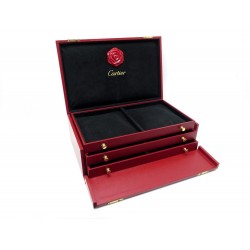 BOITE A BIJOUX CARTIER POUR 6 COLLIERS EN CUIR COFFRET TIROIR JEWEL NECKLACE BOX