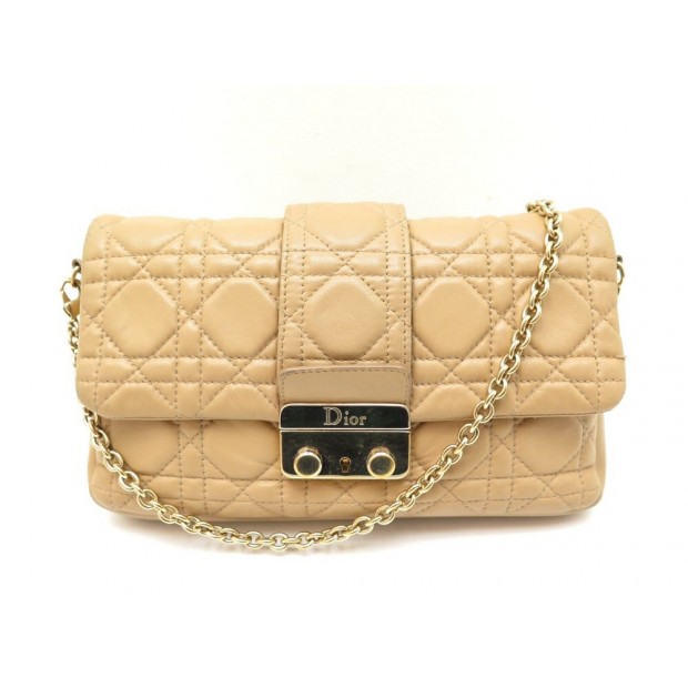 SAC A MAIN CHRISTIAN DIOR MISS POCHETTE BANDOULIERE CUIR CANNAGE BEIGE BAG 1325€