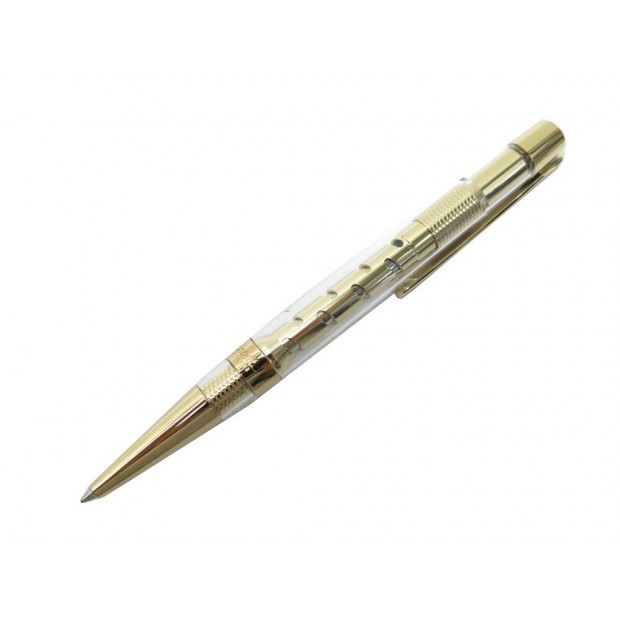 NEUF STYLO BILLE ST DUPONT DEFI TRANSPARENT 405726 DORE + BOITE NEW PEN 385€