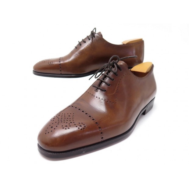 NEUF CHAUSSURES BERLUTI RICHELIEU ONE CUT BOUT FLEURI 8.5 42.5 CUIR SHOES 1750€