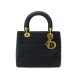 NEUF SAC A MAIN CHRISTIAN DIOR LADY MEDIUM EN TOILE CANNAGE NOIR HAND BAG 3600€