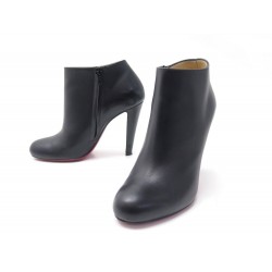 CHAUSSURES CHRISTIAN LOUBOUTIN BELLE BOTTINES A TALONS 37.5 CUIR NOIR BOOTS 845€