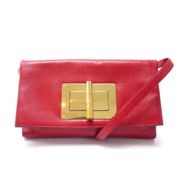 SAC A MAIN TOM FORD NATALIA FLEME RED BANDOULIERE EN CUIR ROUGE HAND BAG 2600€