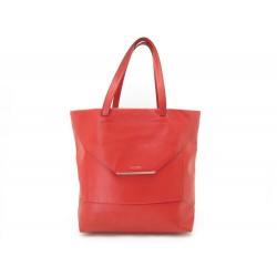 SAC A MAIN LANCEL CABAS ENVELOPPE SHOPPER A06827 CUIR ROUGE LEATHER HANDBAG 595€