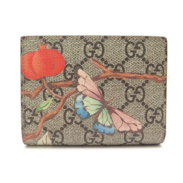 NEUF PORTE MONNAIE GUCCI PORTE CARTES TIAN TOILE GG SUPREME 424896 WALLET 270€