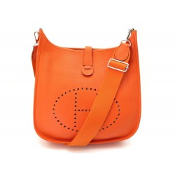 NEUF SAC A MAIN HERMES EVELYNE III 33 CUIR CLEMENCE ORANGE BANDOULIERE BAG 2800€