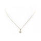 NEUF COLLIER PENDENTIF OR ROSE & DIAMANT 0.59 CT CHAINE GUERIN OR JAUNE NECKLACE