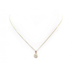 NEUF COLLIER PENDENTIF OR ROSE & DIAMANT 0.59 CT CHAINE GUERIN OR JAUNE NECKLACE