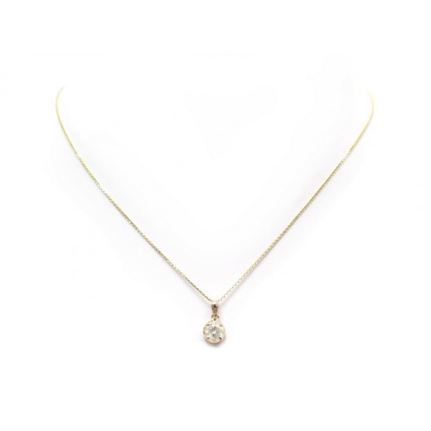 NEUF COLLIER PENDENTIF OR ROSE & DIAMANT 0.59 CT CHAINE GUERIN OR JAUNE NECKLACE