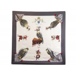 FOULARD HERMES CHASSE A VOL HENRI DE LINARES CARRE 90 EN SOIE SILK SCARF 385€