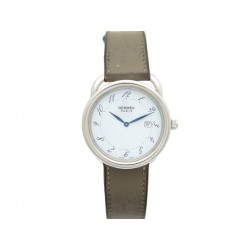 MONTRE HERMES ARCEAU GM 38 MM AR5.710A QUARTZ ACIER PALLADIE STEEL WATCH 2500€