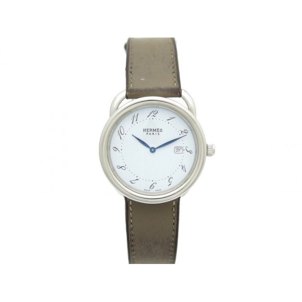 MONTRE HERMES ARCEAU GM 38 MM AR5.710A QUARTZ ACIER PALLADIE STEEL WATCH 2500€