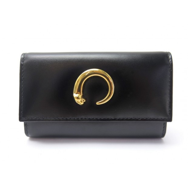 NEUF PORTE 6 CLES MUST DE CARTIER PANTHERE EN CUIR NOIR MULTICLES BOITE KEY 330€