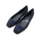 NEUF CHAUSSURES HERMES BALLERINES 38.5 EN DAIM BLEU MARINE + BOITE SHOES 870€